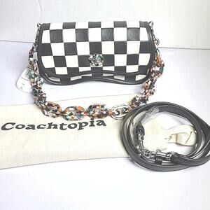 NWT Coach Coachtopia Wavy Dinky Bag In Checkerboard Upcrafted Leather Checker